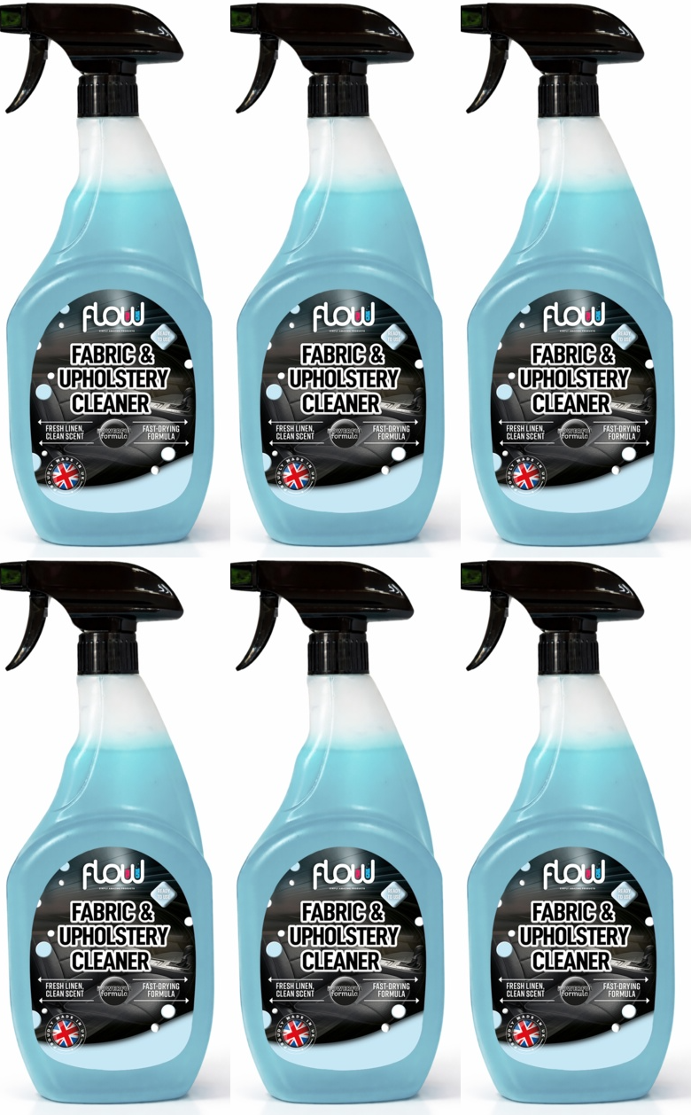 6x FlowChem Fabric Upholstery Cleaner Interior Car Van Dirt Stains Odours 750ml