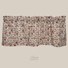Ditsy Floral Valance - Blush Pink Terracotta Wildflower Curtain - Cottage