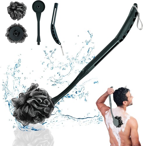 Loofah with Handle, 20.5'' Replaceable Shower Loofah to Improve Skin , Body S...