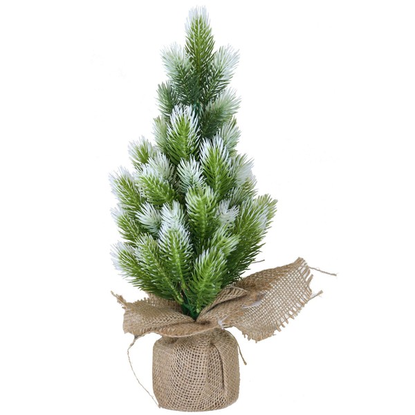 artplants Deko Tannenbaum Pori, Gefroren, Jutesack Natur, 40Cm, Ø20Cm-image