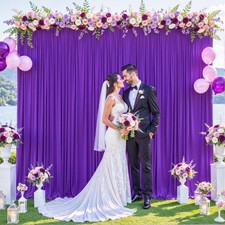 10ft x 10ft Purple Backdrop Curtain for Parties Purple Wrinkle Free Backdrop