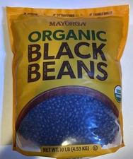 Organic Dry Black Beans by Mayorga, USDA Organic, Gluten-Free, Non-GMO, 10 lb