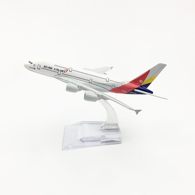 1:400 Alloy Diecast Airplane Model Collection 16cm Airbus A380 Asiana Airlines