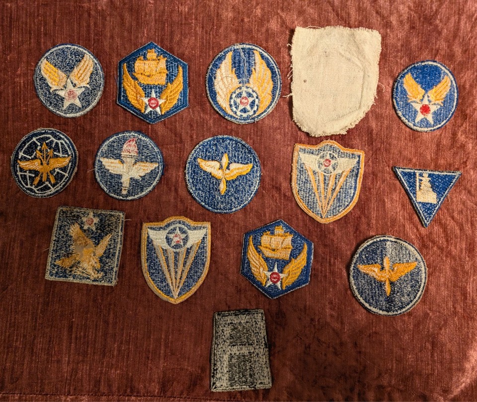 US WWII ARMY AIR FORCE ORIGINAL WAR TIME EMBROIDERED SET OF 30 PATCHES ...