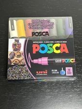 Posca Marker Set 8 Count Dark Colours Medium Point Tips PC-5M 1.8 - 2.5 mm