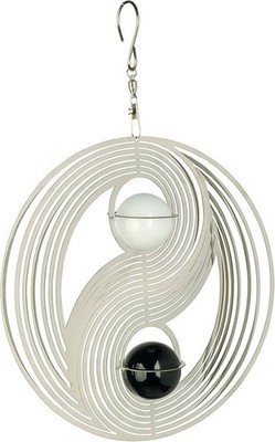 C&F USA Corp 8  Cosmo Spinner Yin Yang Stainless Steel With Glass Balls