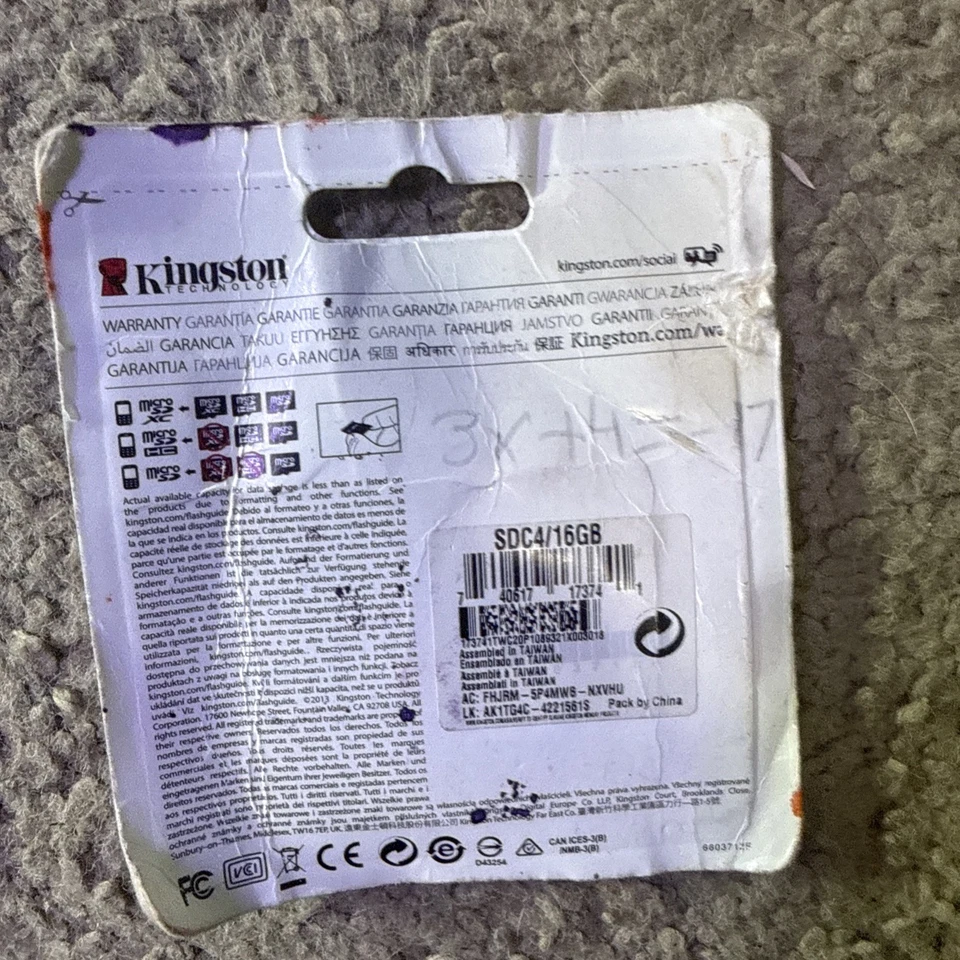 Kingston Mobile Cards 16GB Class 4 - MicroSDHC Card - SDC4/16GB - Image 2 of 2