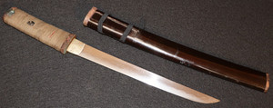 Antique Japanese Oohadamono 大肌物 Aikuchi Tanto Dagger Iron Fittings - Edo Period