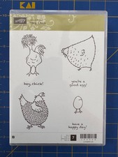 Stampin' Up HEY CHICK Chickens Hen Bird Egg Stamp Set