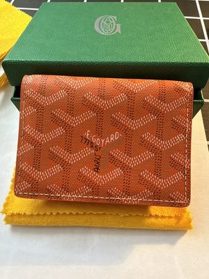Authentic Used Goyard Malesherbes Card Holder In Orange