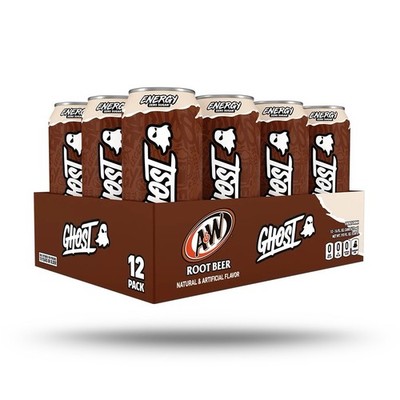 GHOST Energy A&W Root Beer Zero Sugar Energy Drink 12 oz 12 Pack SAME DAY SHIPP.