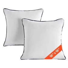 18 x 18 in Throw Pillow Inserts Pack of 2 White Down Alternative Pillows Square