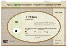 Lot 50 X ADIG Allgemeine Deutsche Investment-Gesellschaft mbH FONDAK  10er