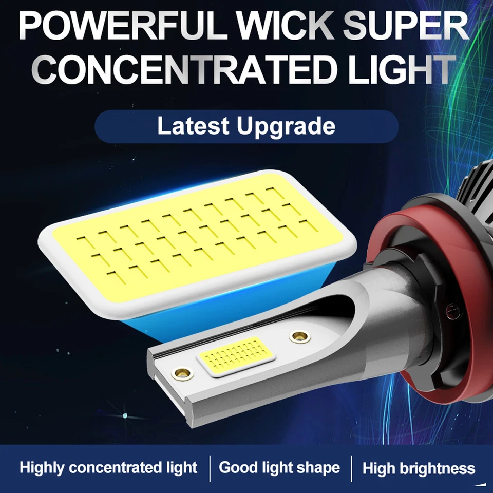 For Mitsubishi Galant 1992-199 LED Headlight Bulbs9005 9006 High Low Beam Bright - Image 3 of 4