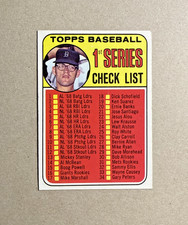 1969 Topps Baseball #57 1st Series Checklist Unmarked Vintage Card.  EXMT