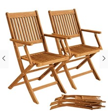 CASARIA® Gartenstuhl Balkonstuhl Holz Klappbar 160kg Belastbar Armlehne Garten