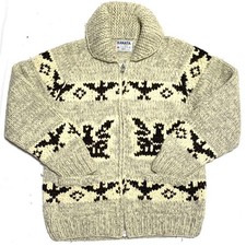 Kanata Made In Canada L Cowichan Sweater Gray Eagle Pocket