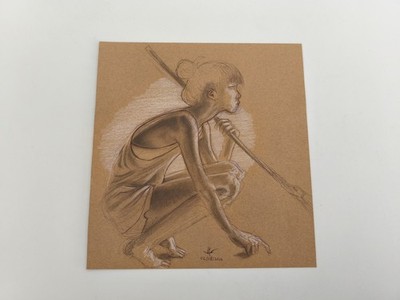 Weibliche Figur Zeichnung Studie von viC - ungerahmt, original, signiert