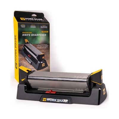 Work Sharp Benchstone Knife Sharpener, 3 sided for faster manual pocket or hu...