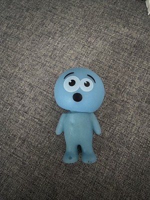 Blue Confused Emoticon Squeaky Squeeze Figure Relief Toy