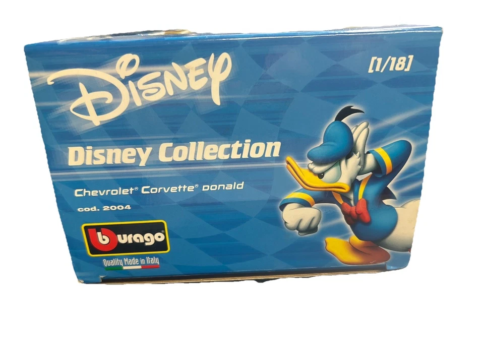 BURAGO DISNEY COLLECTION DONALD DUCK C5 CORVETTE SCALE 1:18 MINT IN BOX - Image 4 of 4