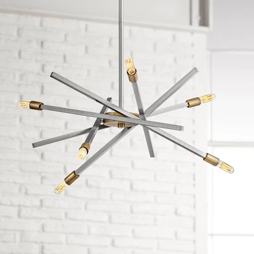 Hinkley Archer 26" Wide Brushed Nickel 6-Light Modern Pendant - Picture 1 of 7