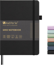 Graph Notebook, 5mm Grid, A5 Hardcover, 160 Pages 100gsm Thick Paper, Grid Journ