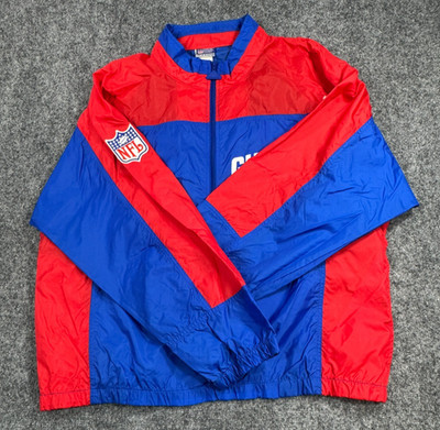 Vintage Apex One Anorak Jacket Mens XL Blue Red New York Giants Football NFL