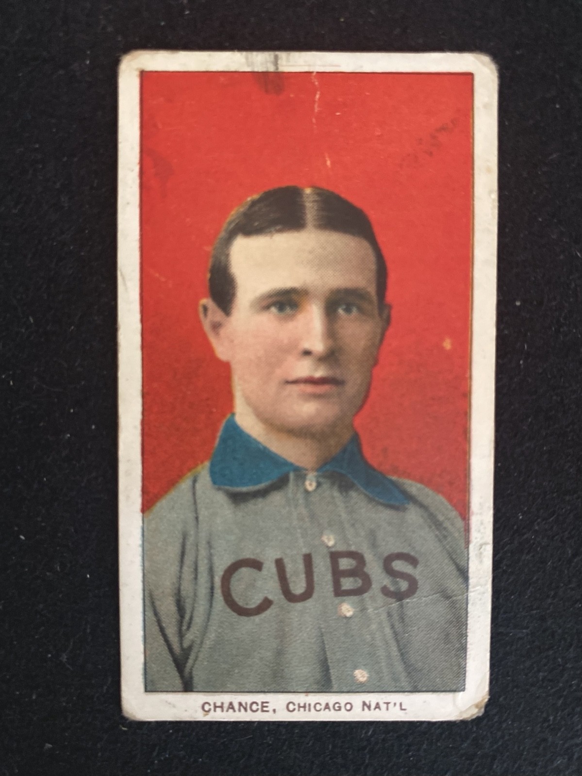 1909-11 T206 - Frank Chance HOF,  Portrait, Red Background Cubs Sweet Caporal