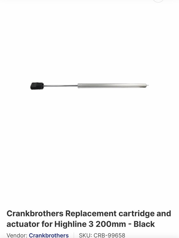 Crankbrothers Highline 3 200mm Dropper Post Cartridge & Actuator Black