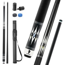Carbon Fiber Pool Cue Stick with Case, 2pieces 58inch Low Deflection Professiona