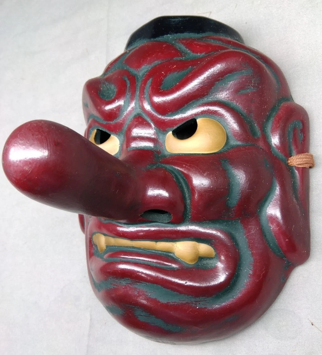 红色日本古董面具| eBay