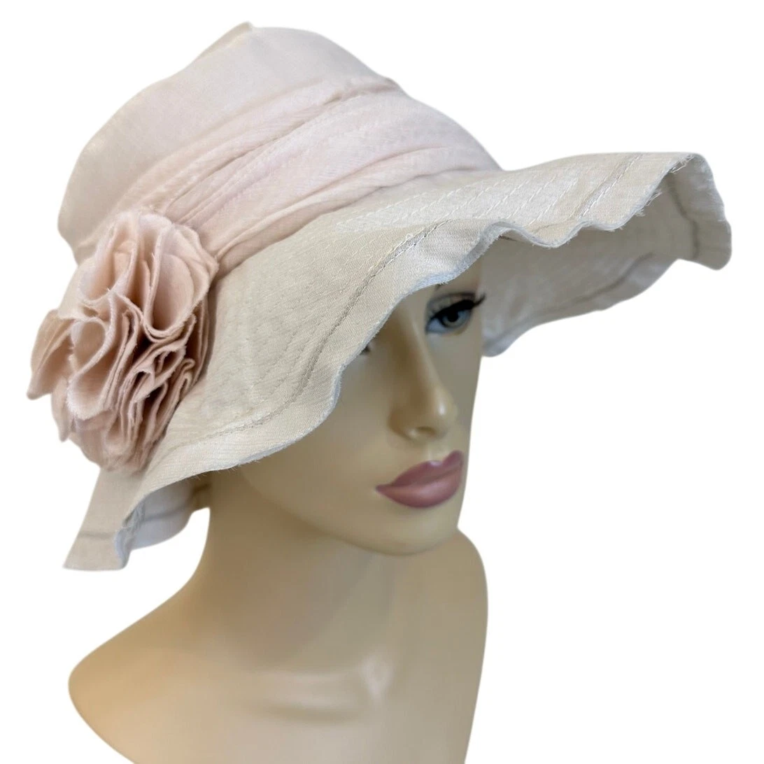 Jeanne Simmons Women's Pale Pink Summer Sun Hat Wire Brim Packable Travel