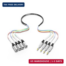 PRORECK 3ft Snake Cable, 4-Channel Shielded Audio Cable 1/4'' TRS to XLR Male, w