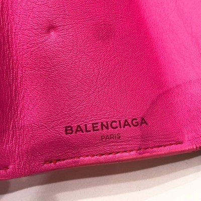 BALENCIAGA 203437 Classic Compact Wallet Trifold wallet pink
