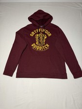 Harry Potter Gryffindor Quidditch Hooded Sweatshirt Adult Size M Maroon