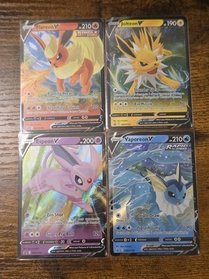 Pokemon Eeveelution V Lot Flareon SWSH149 Vaporeon SWSH150 Jolteon SWSH151...