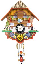 0193SQ - Engstler Battery-operated Clock - Mini Size with Music/Chimes - 7.5"H x