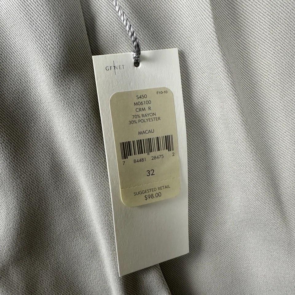 Joseph Abboud Chino Shorts Men's Size 32 Inseam 8" Khaki Pleated Soft NWT $98 - Image 3 of 4