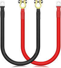 2pcs 16 Inch 2 Awg Battery Cable With 38 Ring Terminals Battery Clamps 12v-