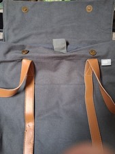 Gray Solid Backpack Brown Faux Leather Should...