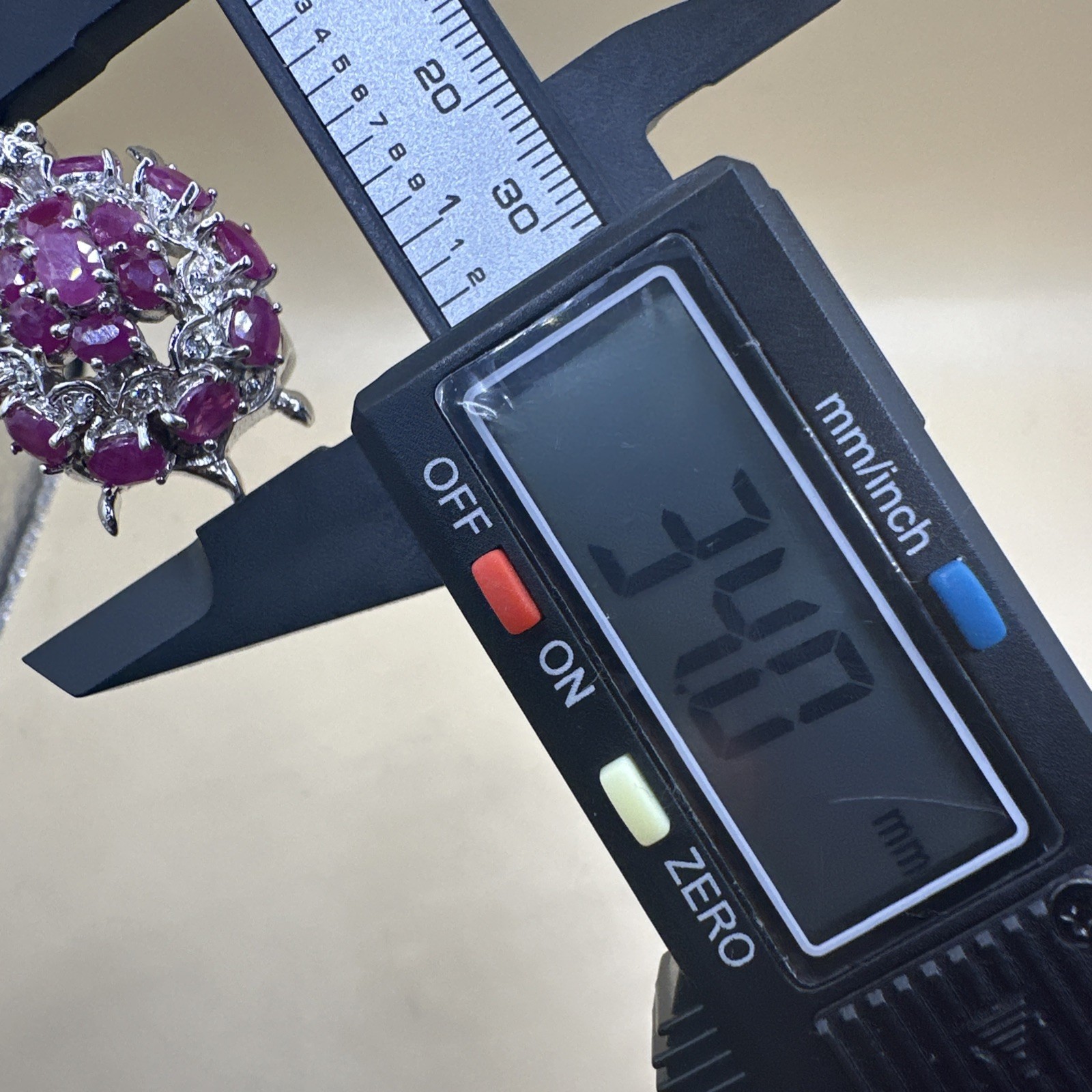 Indian Ruby Set Turtle Design Cluster Sterling St… - image 11