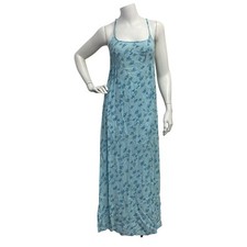 Vintage Y2K Small Blue Floral Print  Keyhole Bloomcore Spring Romantic Dinner