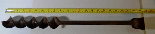 Vintage wood auger barn beam hand drill 2" auger bit
