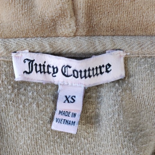 Juicy Couture Womens Light Brown Velvet Zip Up Hoodie Embellished Back Size XS - Picture 7 of 16