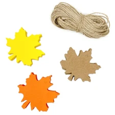 Wrapables Autumn Maple Leaves Hang Tags with Jute Strings for Gift-Wrap, 100pcs