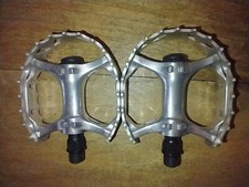 VP 9/16  Bmx / MTB Pedals Old School Bear Trap Pedals ,Silver VGC Vintage