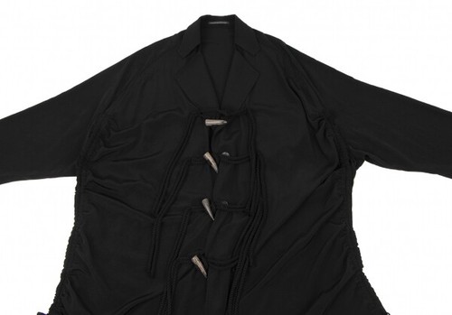 B Yohji Yamamoto FEMME Acetate Poly Toggle Button Shirt Coat Size 2(K-132941) - Picture 3 of 12