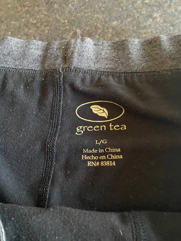 Skort Chá Verde Feminino Tamanho Pequeno Puxador Cordão Cintura Preto Cinza Listrado - Imagem 3 de 4