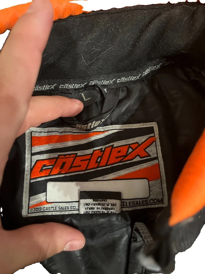 CHAQUETA DE MOTO CASTLEX CODE NEGRA/GRIS/NARANJA TALLA GRANDE PARA HOMBRE Foto 2 de 3
